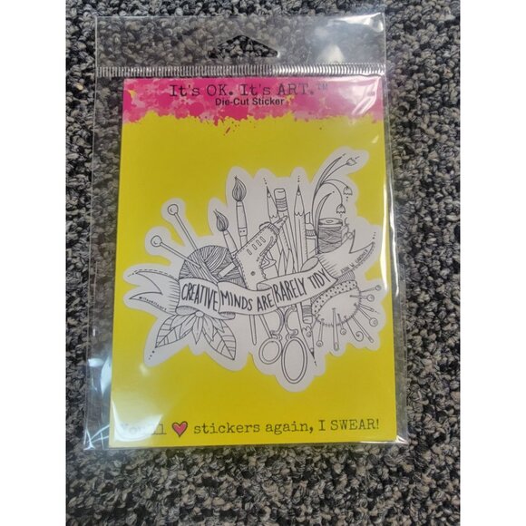 "Creative Minds Are Rarely Tidy" Die-Cut Sticker - Picture 1 of 2